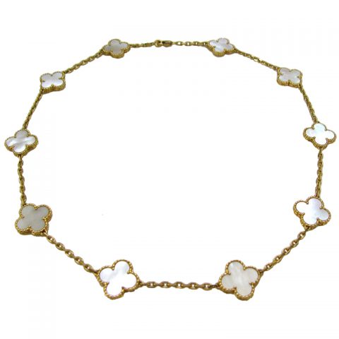 VAN CLEEF AND ARPELS, Mother of Pearl Vintage Alhambra Necklace