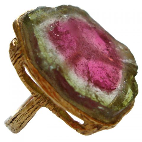Watermelon Tourmaline Ring. c1970