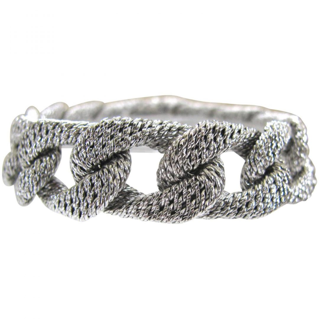George L'Enfant White Gold Cuban Bracelet circa 1965