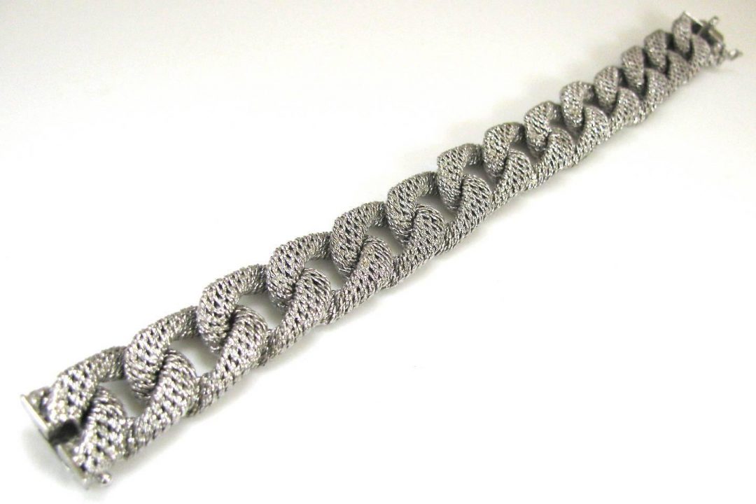 George L'Enfant White Gold Cuban Bracelet circa 1965 - Image 2