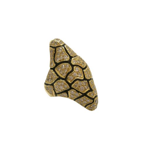 18k Enamel and Diamond Cocktail Ring by La Triomphe