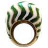 David Webb Enamel Gold Bombe Cocktail Ring - Image 6