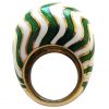 David Webb Enamel Gold Bombe Cocktail Ring
