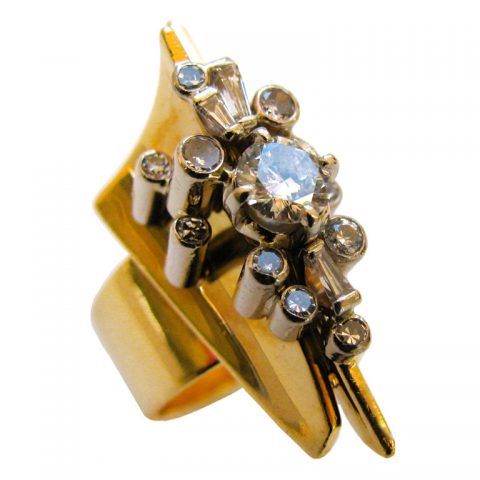 Wachler A Diamond Gold Modernist Ring