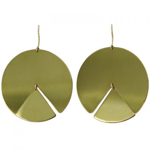 A Pair of Gold Disk Earrings, circa 1970