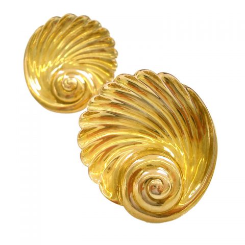 A Pair Of Gold Brooch Clips by Marcus and Co. c 1945