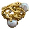 CHARLES DE TEMPLE, 18k, Pearl and Diamond Ring, circa 1960 - Image 2