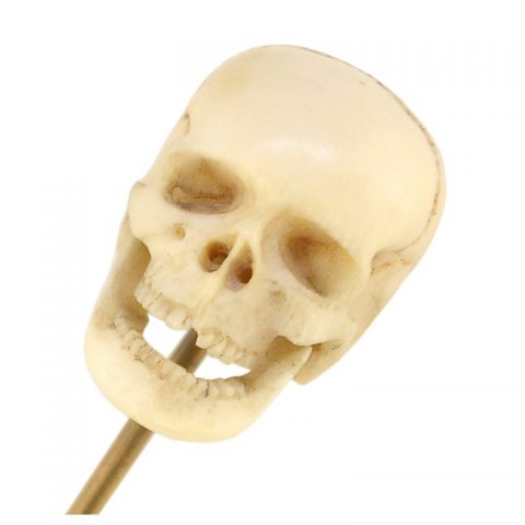 Ivory Skull Stick Pin, 19th century