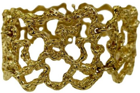 Cellino Freeform Gold Modernist Bracelet Circa 1970