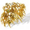 1970s Andrew Grima Modernist Tourmaline Diamond Gold Brooch - Image 3