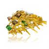 1970s Andrew Grima Modernist Tourmaline Diamond Gold Brooch - Image 4