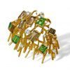 1970s Andrew Grima Modernist Tourmaline Diamond Gold Brooch - Image 2
