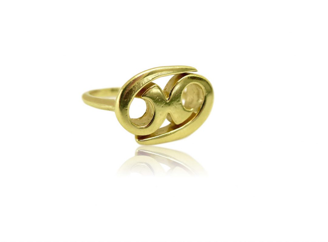 1970s Cartier Gold Zodiac Ring Cancer - Image 3