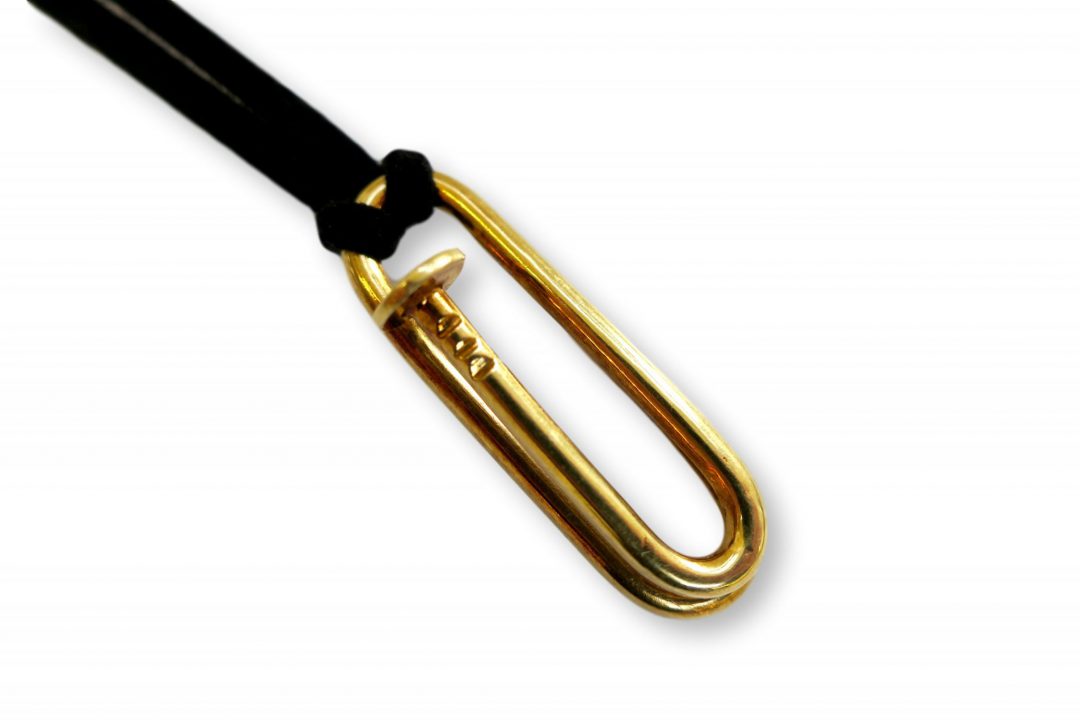 Aldo Cipullo Gold Nail Pendant Clip 1971 - Image 2