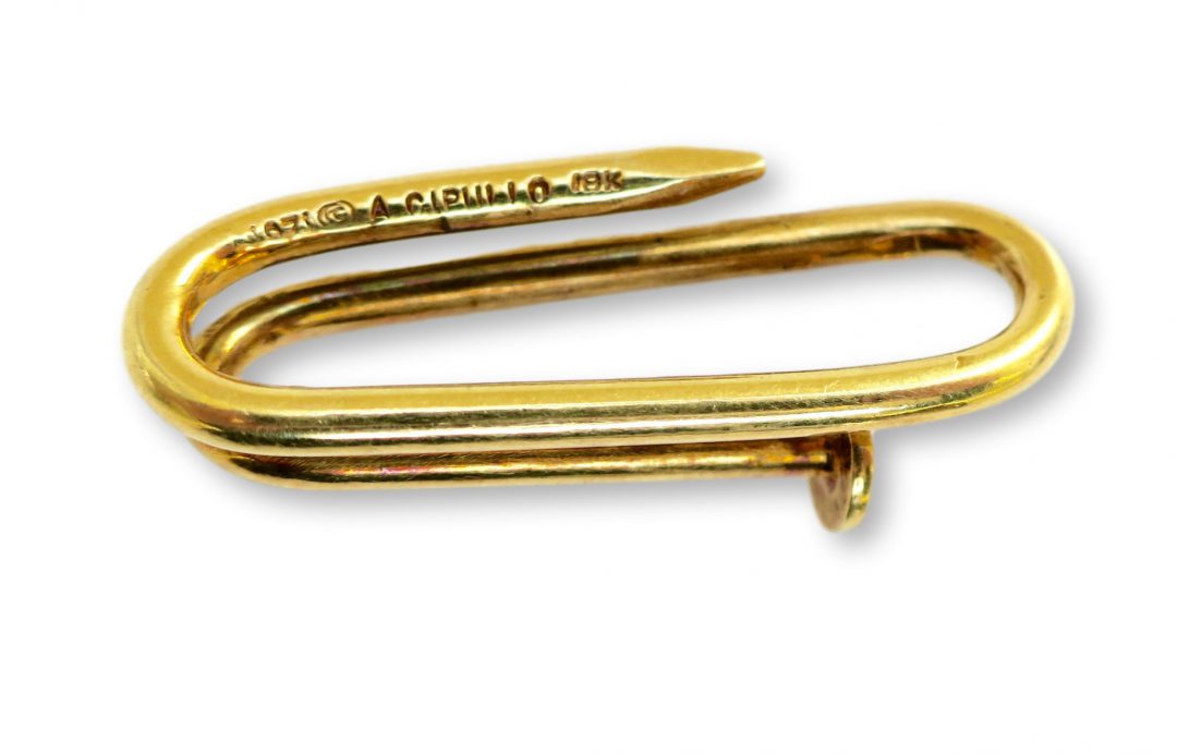 Aldo Cipullo Gold Nail Pendant Clip 1971 - Image 3
