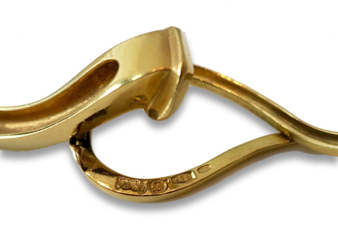 Gold and Diamond Nail Head Bracelet circa 1970 - Image 6