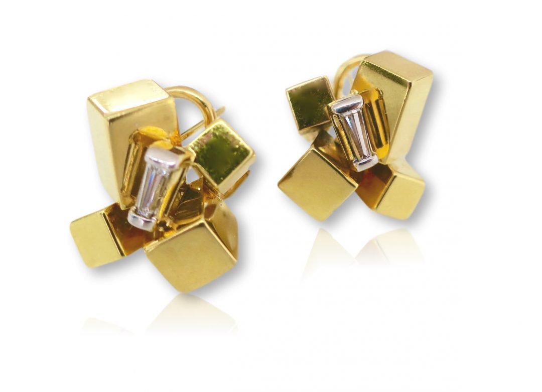 Alfred Karram Modernist Earrings, 1970s - Image 4
