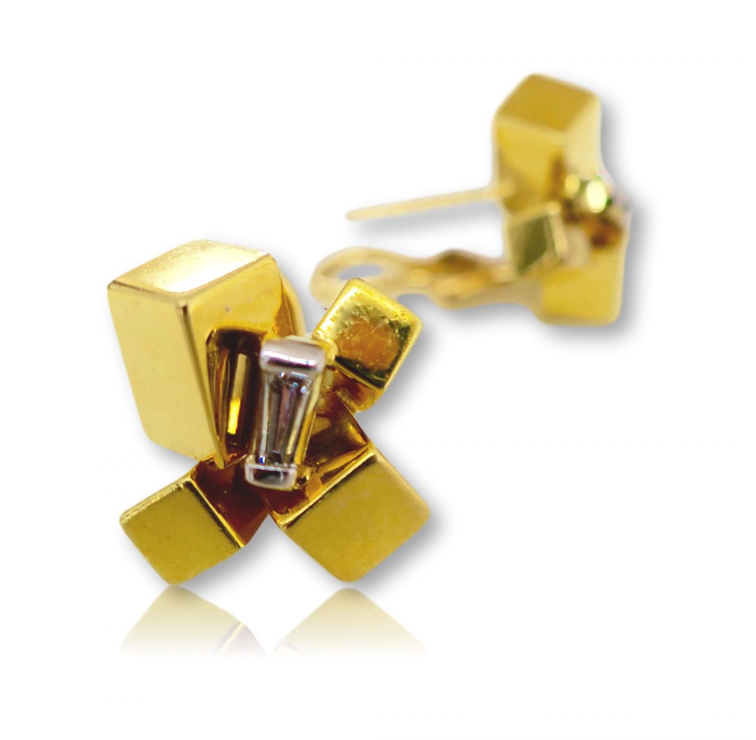 Alfred Karram Modernist Earrings, 1970s - Image 2