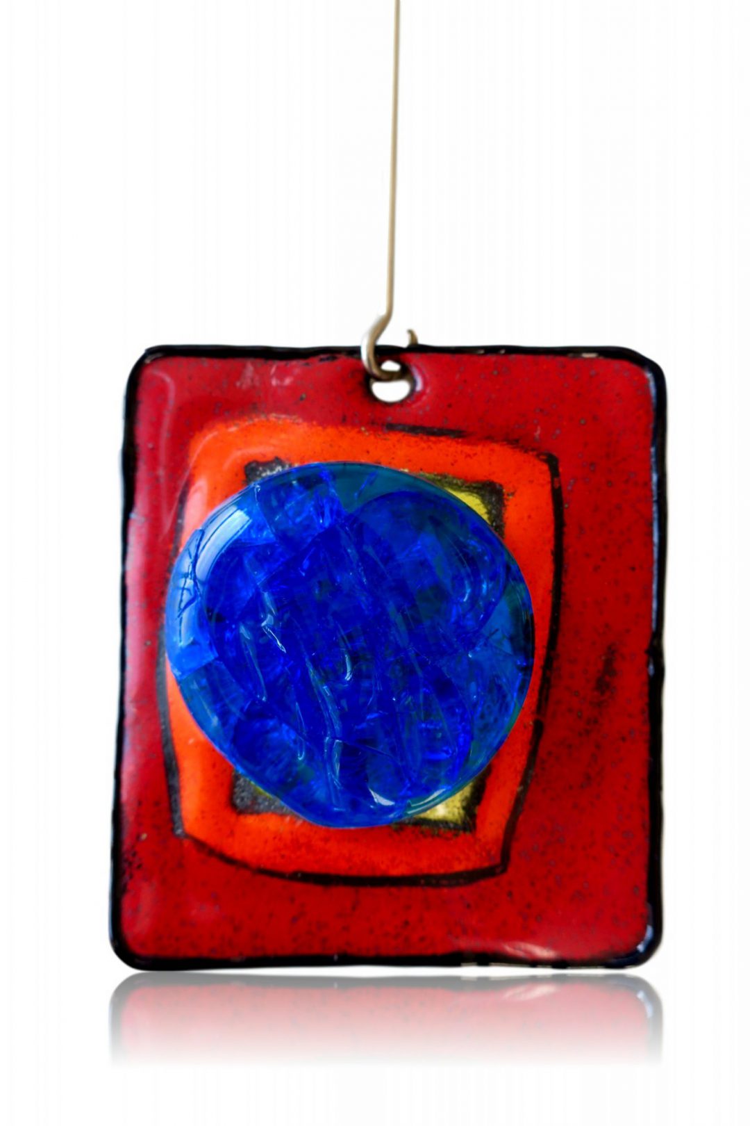 Pierre Cardin Silver Enamel and Glass Pendant Necklace, French, circa 1965 - Image 3