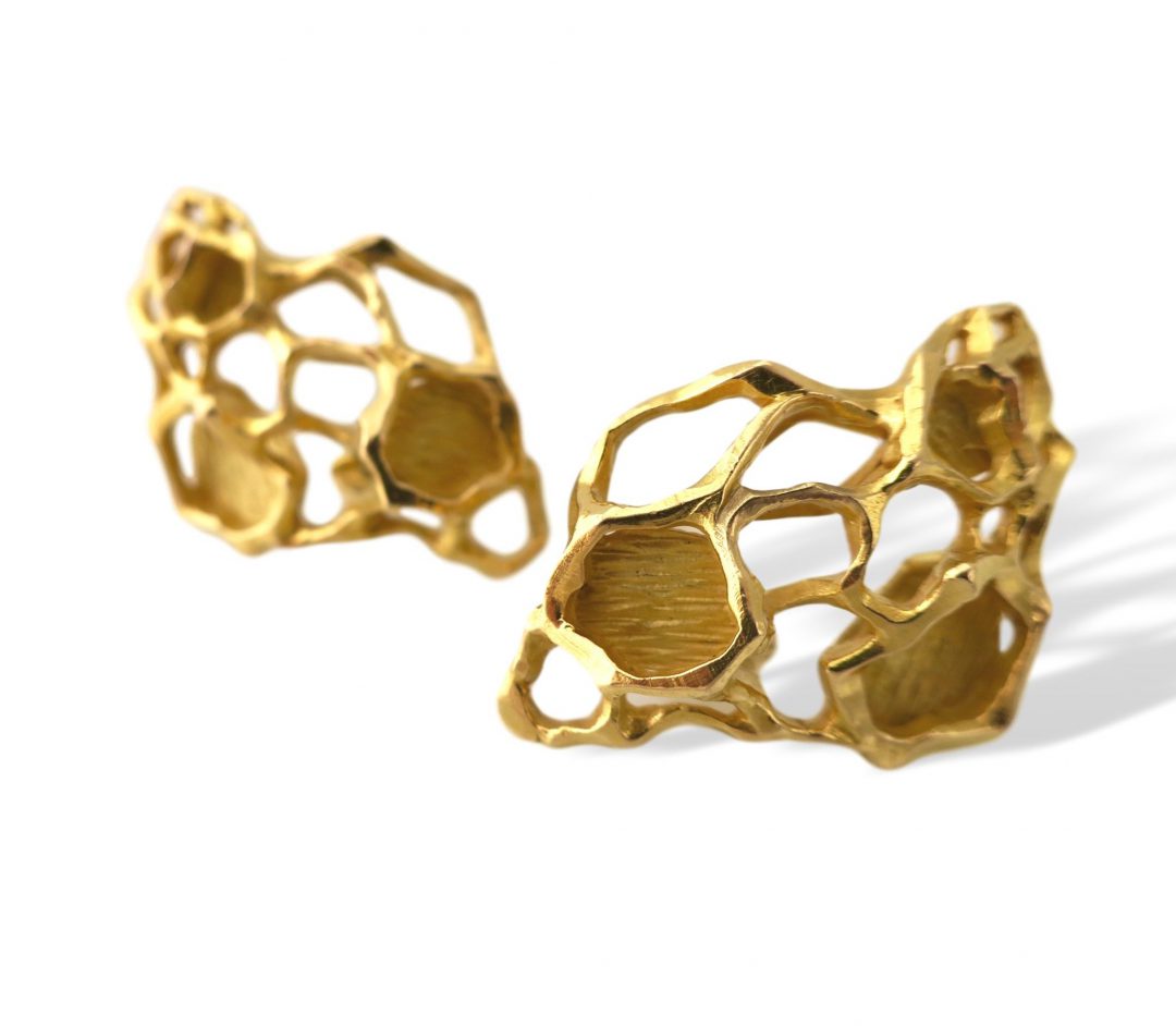 Gubelin Gold Modernist Earrings, 1970s - Image 2