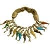 Whimsical Gold and Enamel Fish Charm Bracelet, France