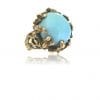 1960s Turquoise and Gold Statement Ring - Image 7