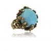 1960s Turquoise and Gold Statement Ring - Image 6