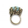 1960s Turquoise and Gold Statement Ring - Image 2
