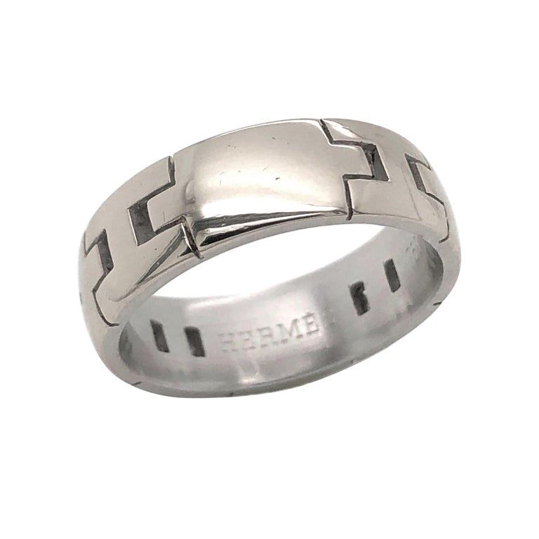 Vintage Hermès White Gold Band Ring